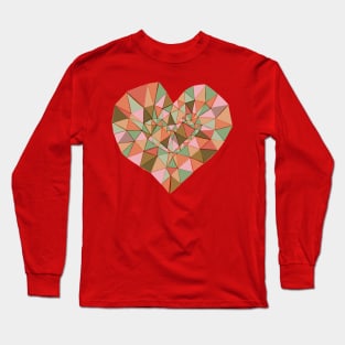 Polygon Geometric Heart Long Sleeve T-Shirt